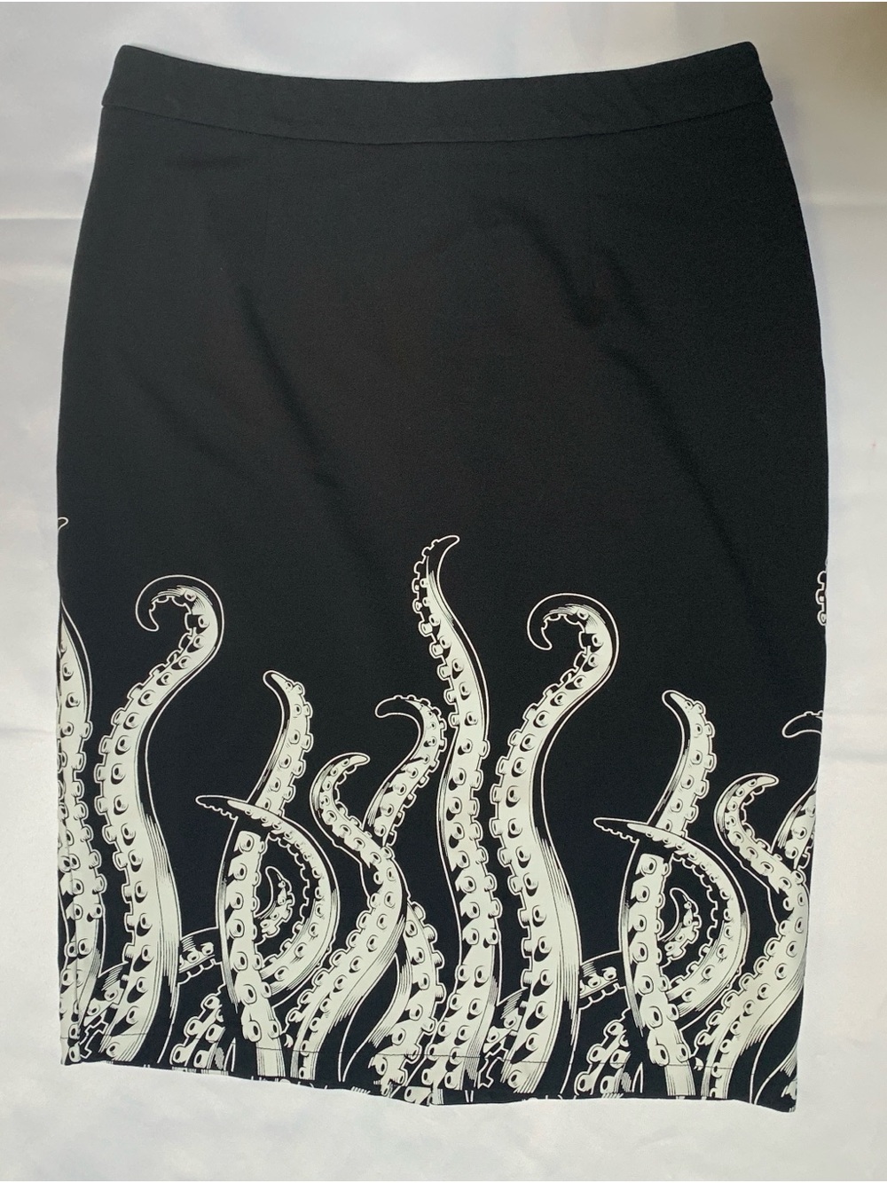 Sourpuss Black Pencil Skirt with White Octopus Tentacle Print - Picture 2 of 9